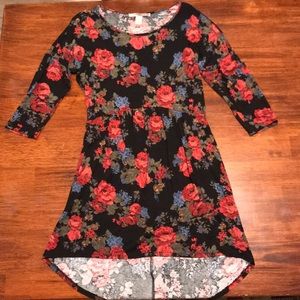 Floral patterned dress.